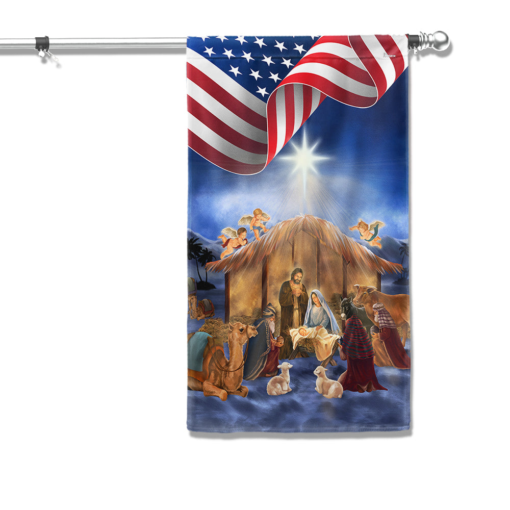 Christmas Nativity Of Jesus Flag