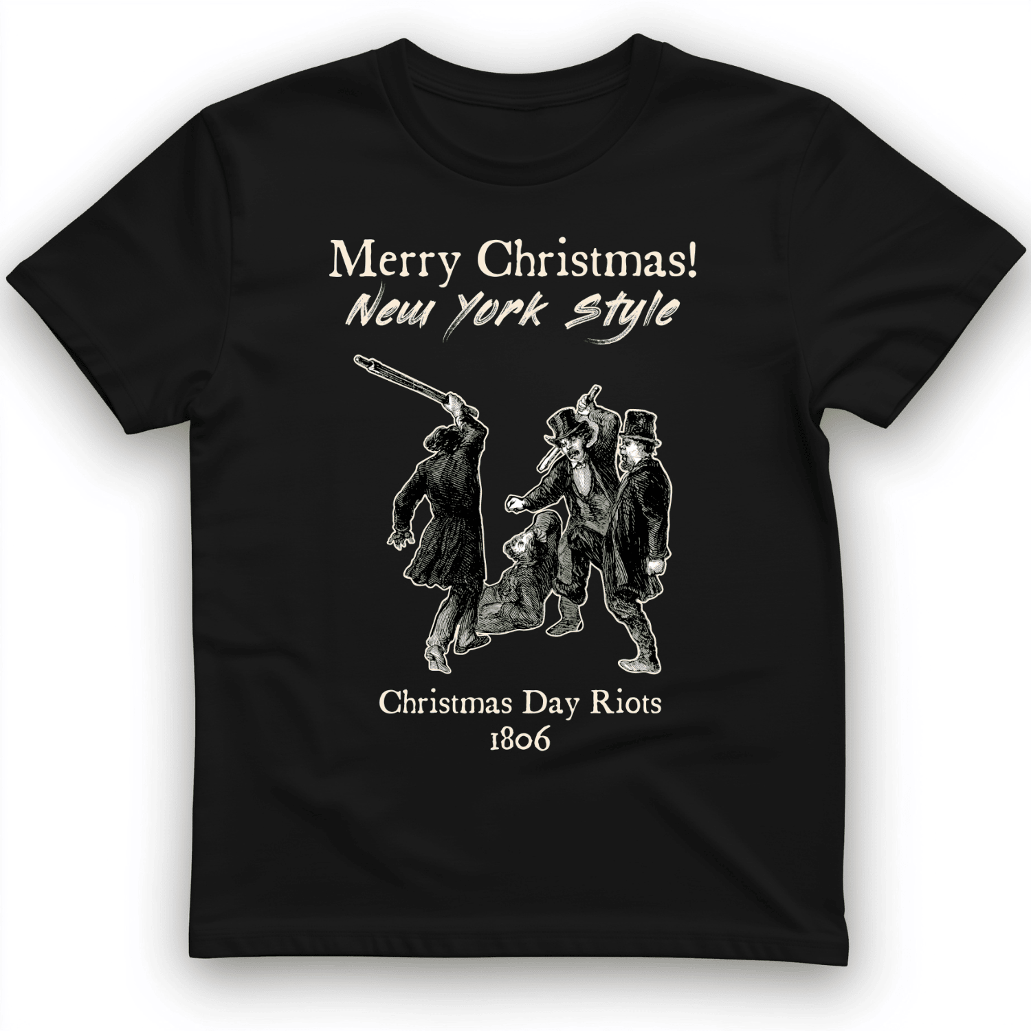 Christmas New York Style T-Shirt Christmas Day Riots 1806 Shirt Gift For Teens