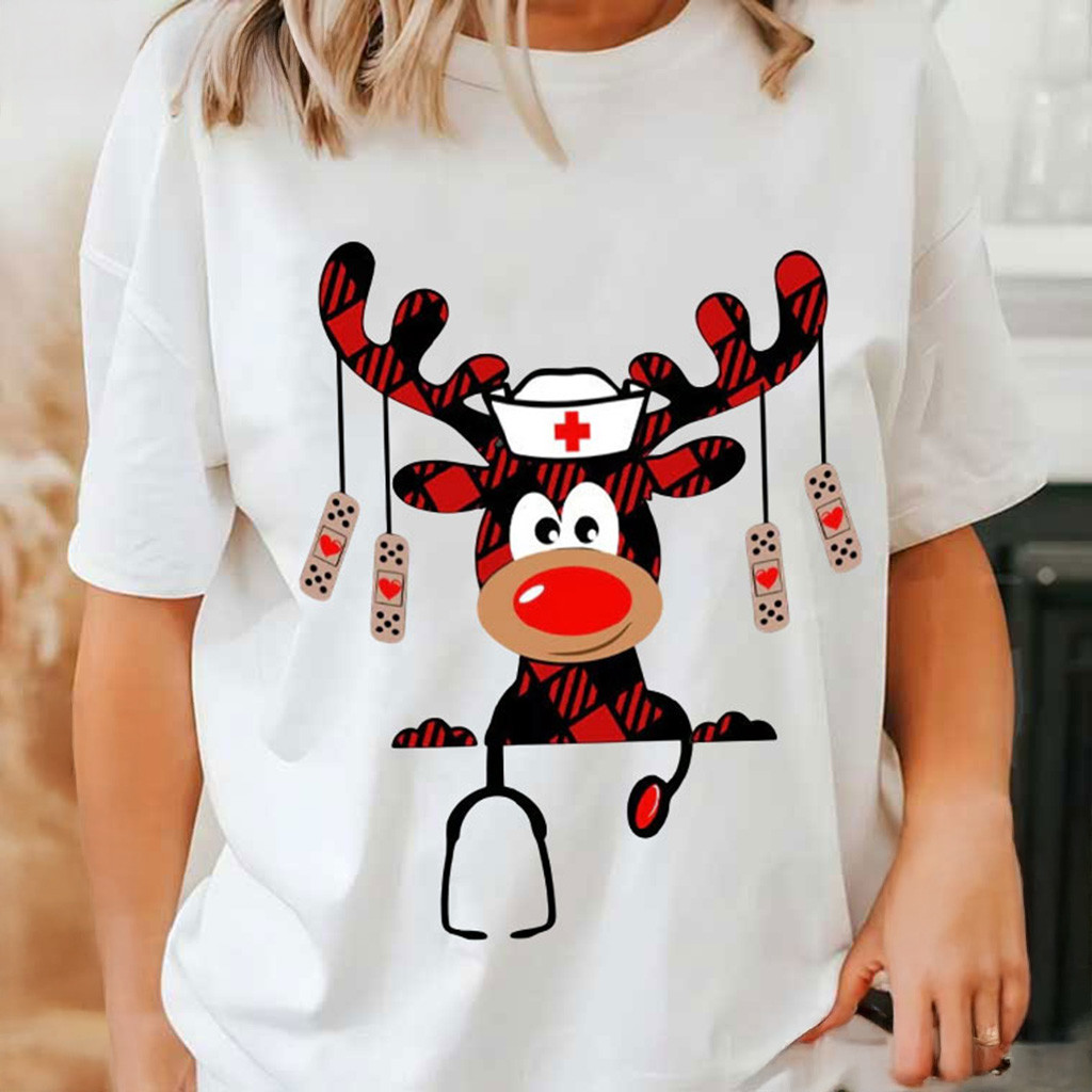 Christmas Nurse Stethoscope Santa Shirt Cute Xmas T-Shirt Christmas Gifts For Nurse