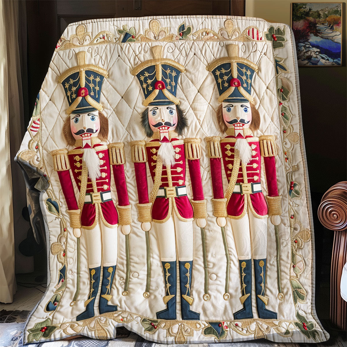 Christmas Nutcracker Quilt Blanket Throw Blankets For Couch Mother's Day Gift Ideas For Wife