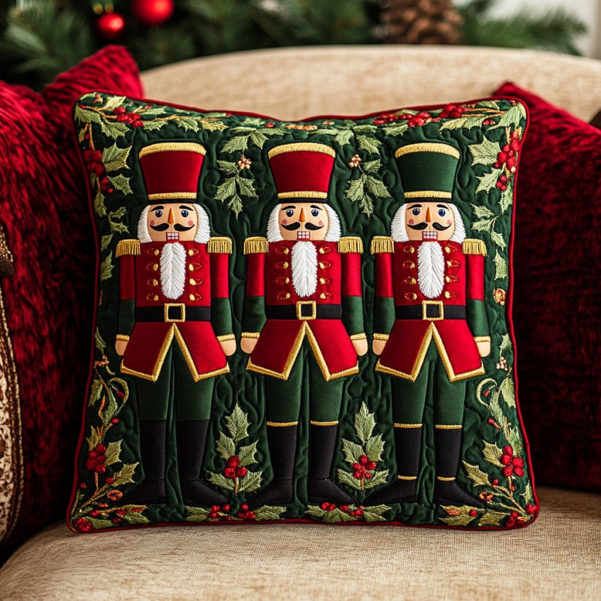 Christmas Nutcracker Quilt Pillow Case Hypoallergenic Pillow Cover for Sensitive Skin