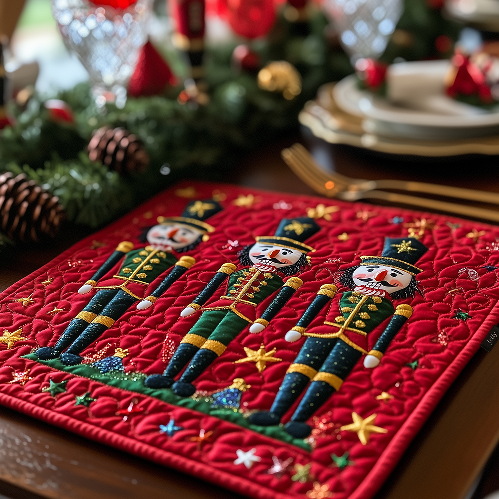 Christmas Nutcracker Quilted Place Mat Holiday Christmas Dining Placemat The Nutcracker Gifts