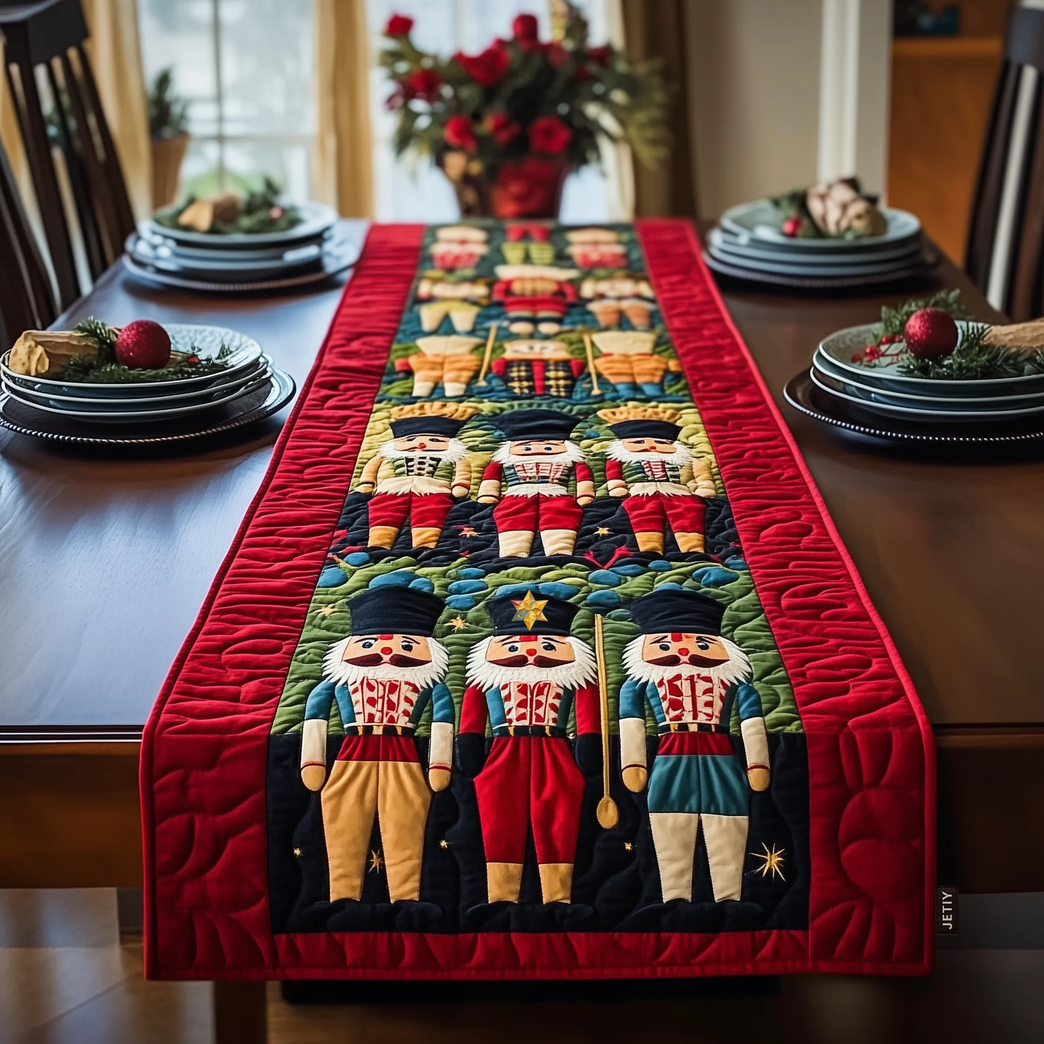 Christmas Nutcracker Quilted Table Runner Decorations Dining Table Runner Nutcracker Themed Gifts
