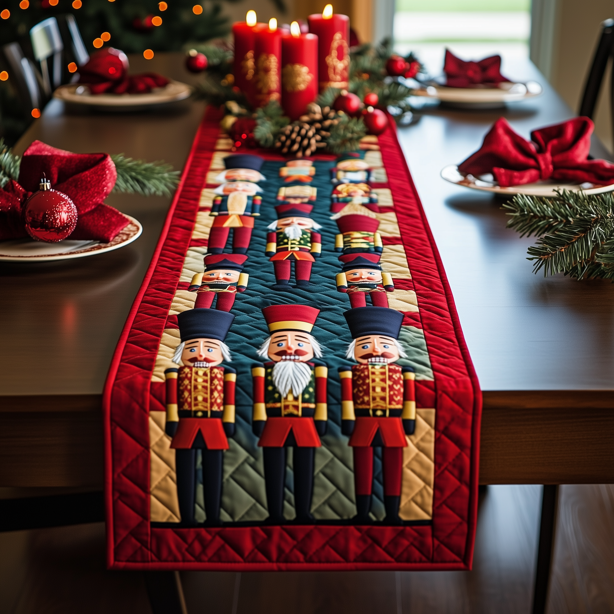 Christmas Nutcracker Quilted Table Runner Holiday Dining Table Runner Best The Nutcracker Gifts Xmas