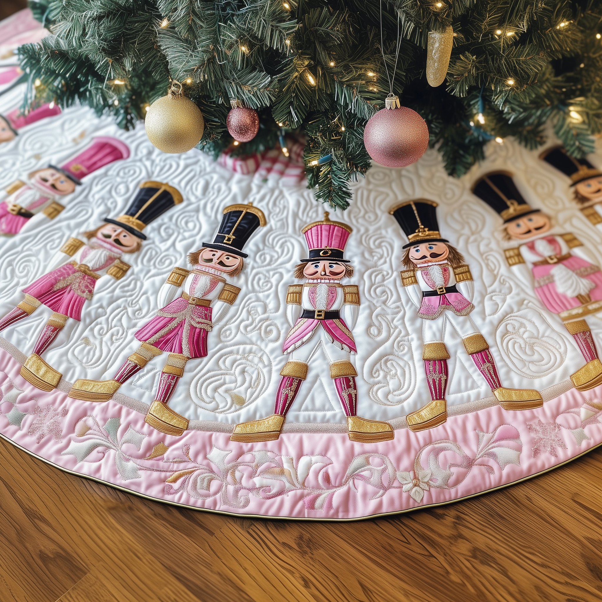 Christmas Nutcracker Quilted Tree Skirt Cozy Holiday Home Decor Christmas Hearth And Home Decor