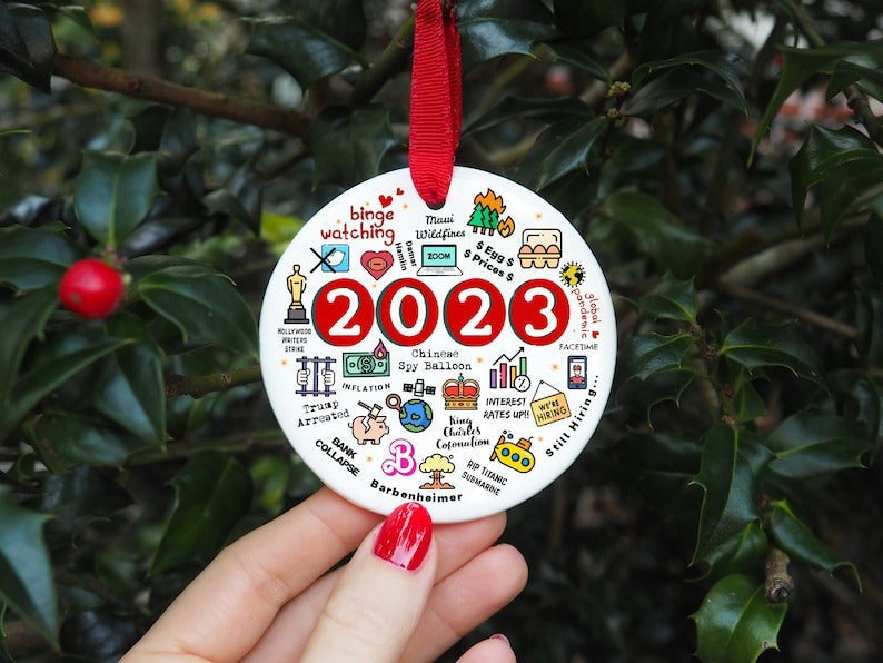 Christmas Ornament 2024 Year In Review Ornaments For Christmas Tree Funny Merch