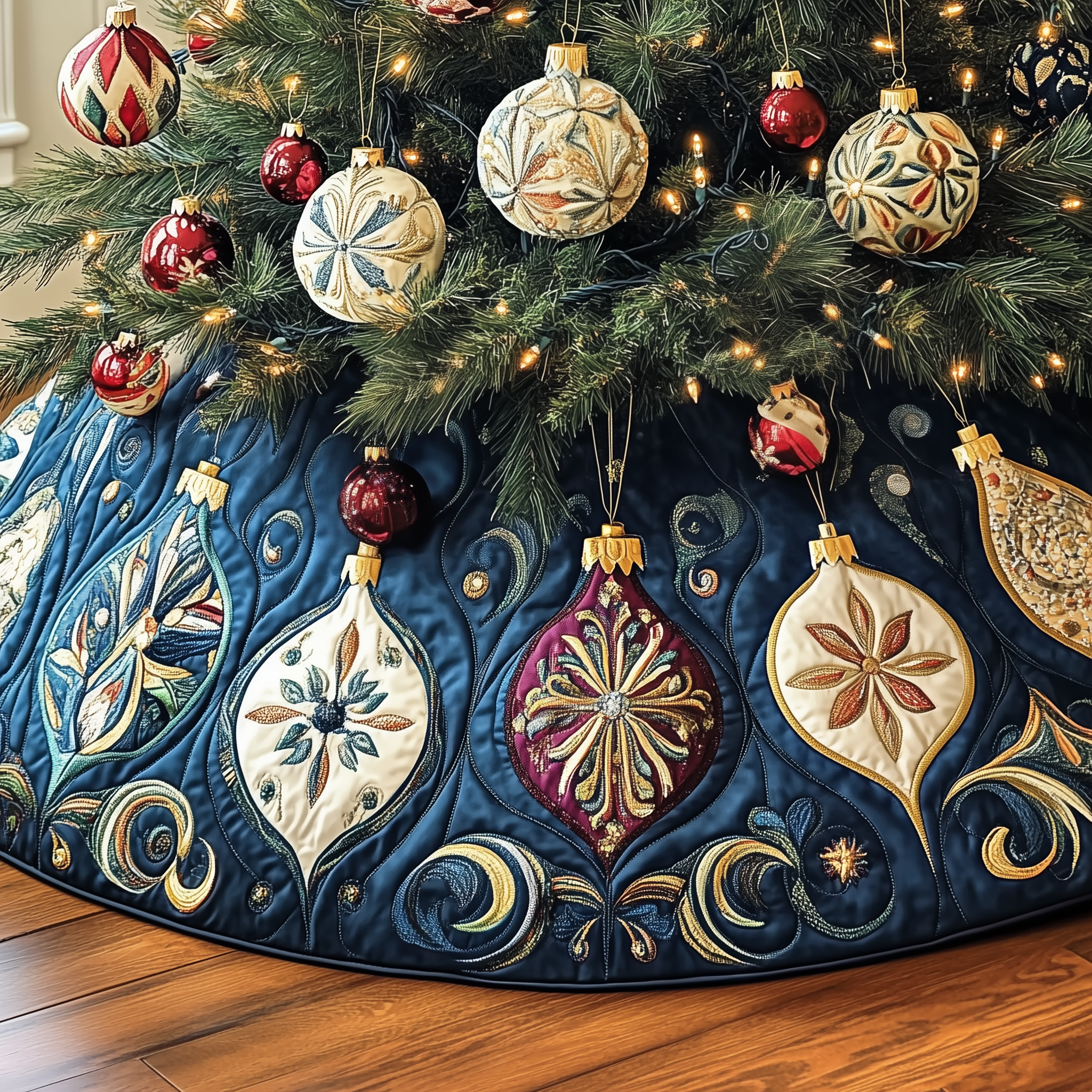 Christmas Ornament Quilted Tree Skirt Make Every Moment Merry with a Stylish Tree Skirt