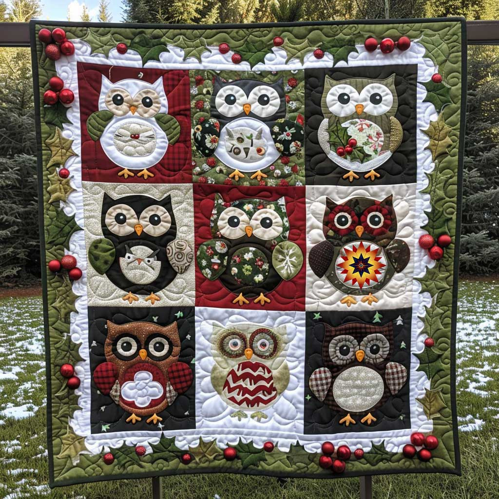 Christmas Owl Collection Holiday Christmas Quilt Blanket Romantic Gifts For Couples
