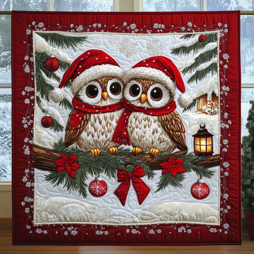 Christmas Owls Quilt.webp Soft Quilt Blanket Gift for Comfortable Nights