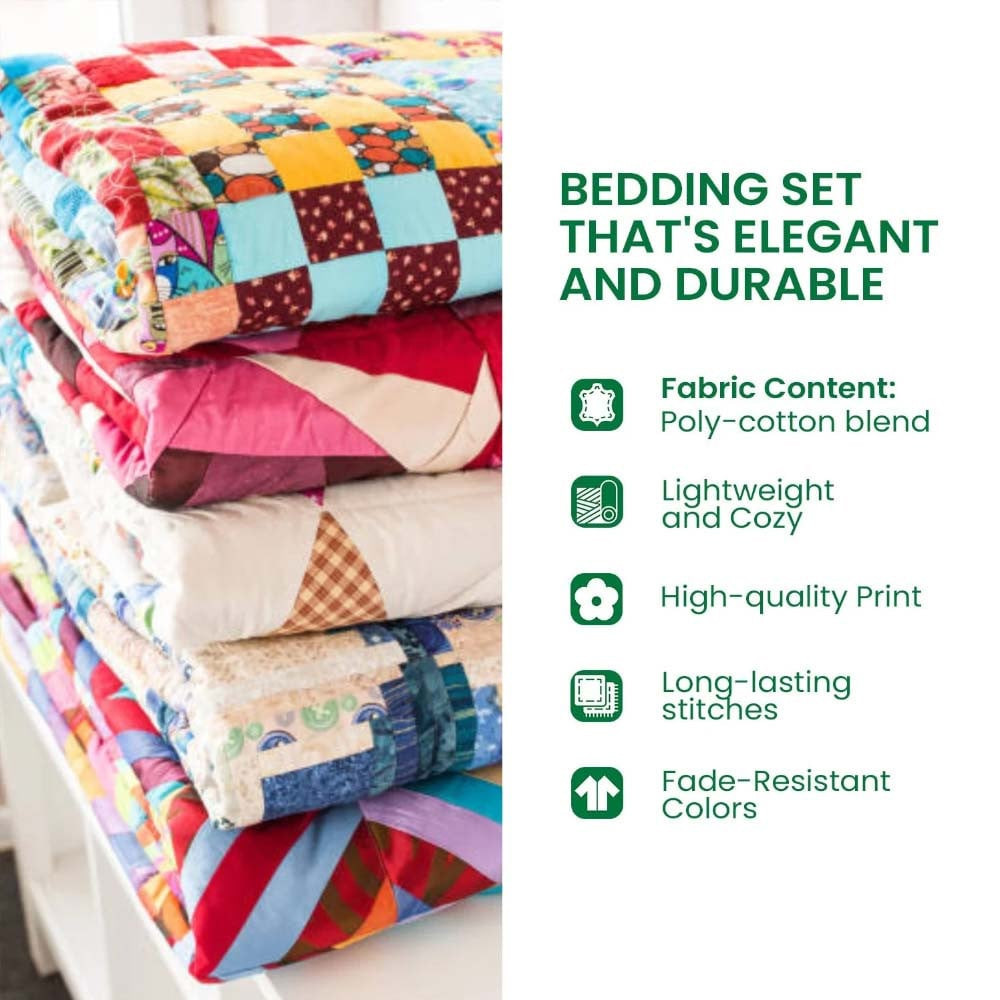 Christmas Patterned Quilt Bedding Set Holiday Bedroom Decorations Xmas Gifts For Family