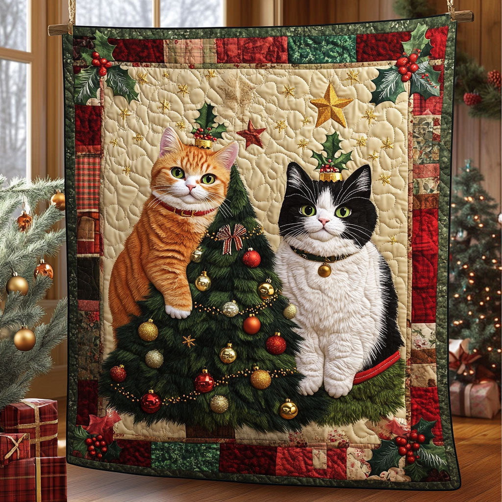 Christmas Paws Quilt Charming Quilt Blanket Gift for Festive Spirit