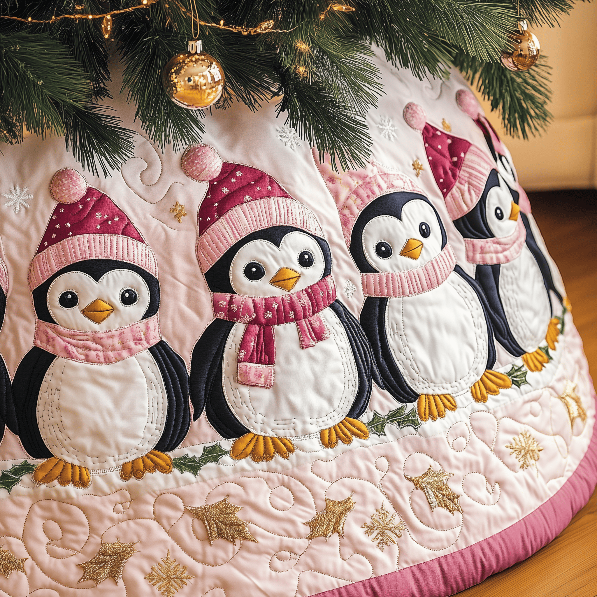 Christmas Penguin Quilted Tree Skirt Christmas Tree Skirt Good Christmas Gifts For Grandparents