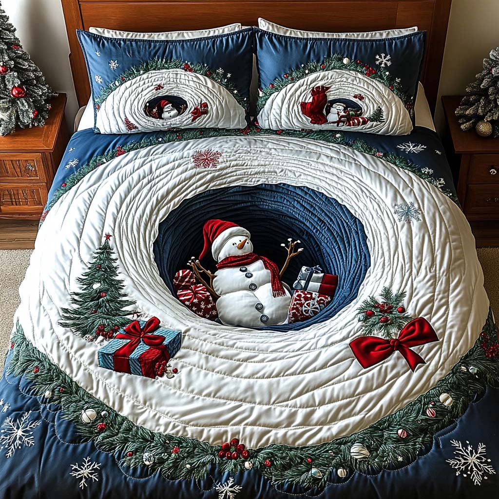 Christmas Portal Quilted Bedding Set Holiday Season Duvet Cover Set Christmas Ideas For Her