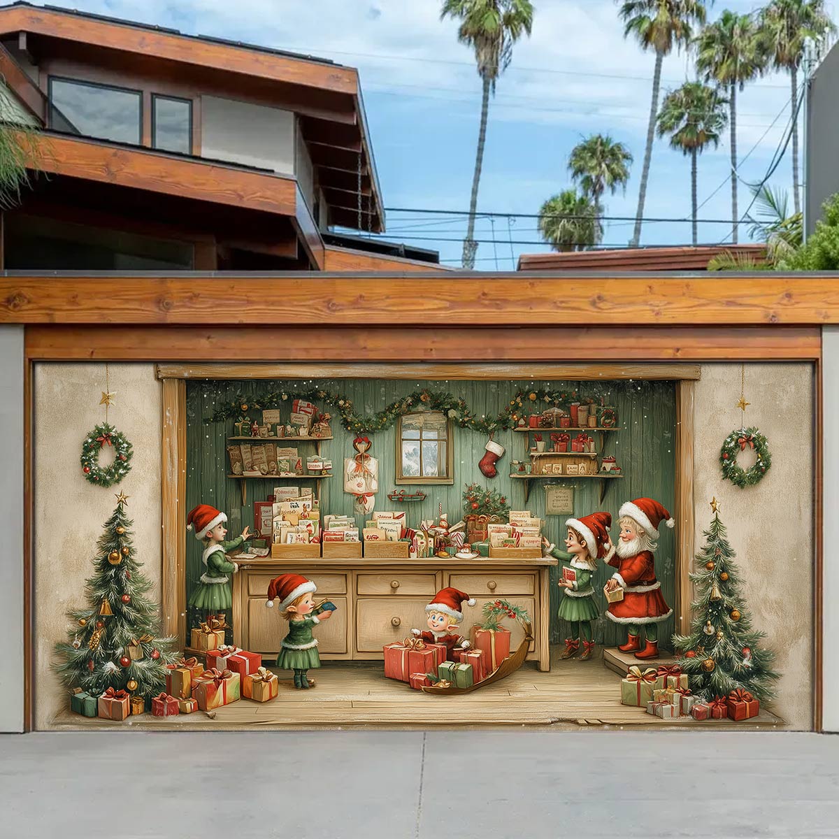 Christmas Post Office Christmas Garage Door Banner Outdoor Xmas Decorations Christmas Gifts