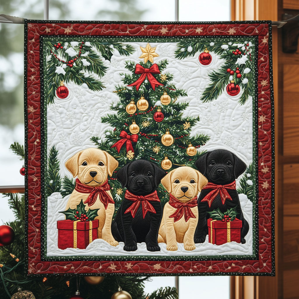 Christmas Pup Quilt Blanket Sofa Throws Gifts For Labrador Retriever Lovers