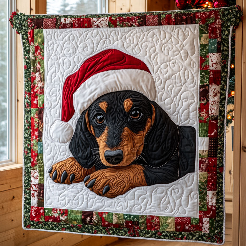 Christmas Pup Quilt Charming Quilt Blanket Gift for Festive Spirit