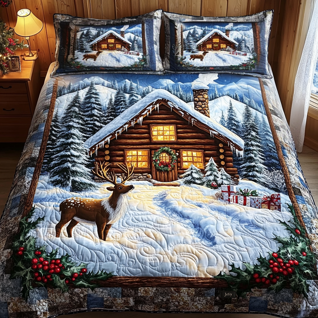 Christmas Quilted Bedding Set Bed Room Decoration Appreciation Gifts For Church Volunteers