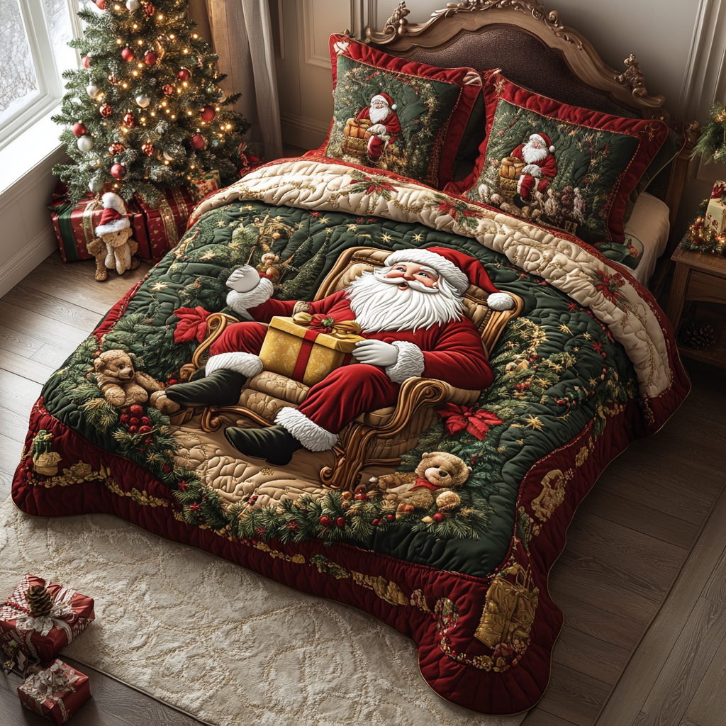 Christmas Quilted Bedding Set Bed Room Decoration Appreciation Gifts For Church Volunteers
