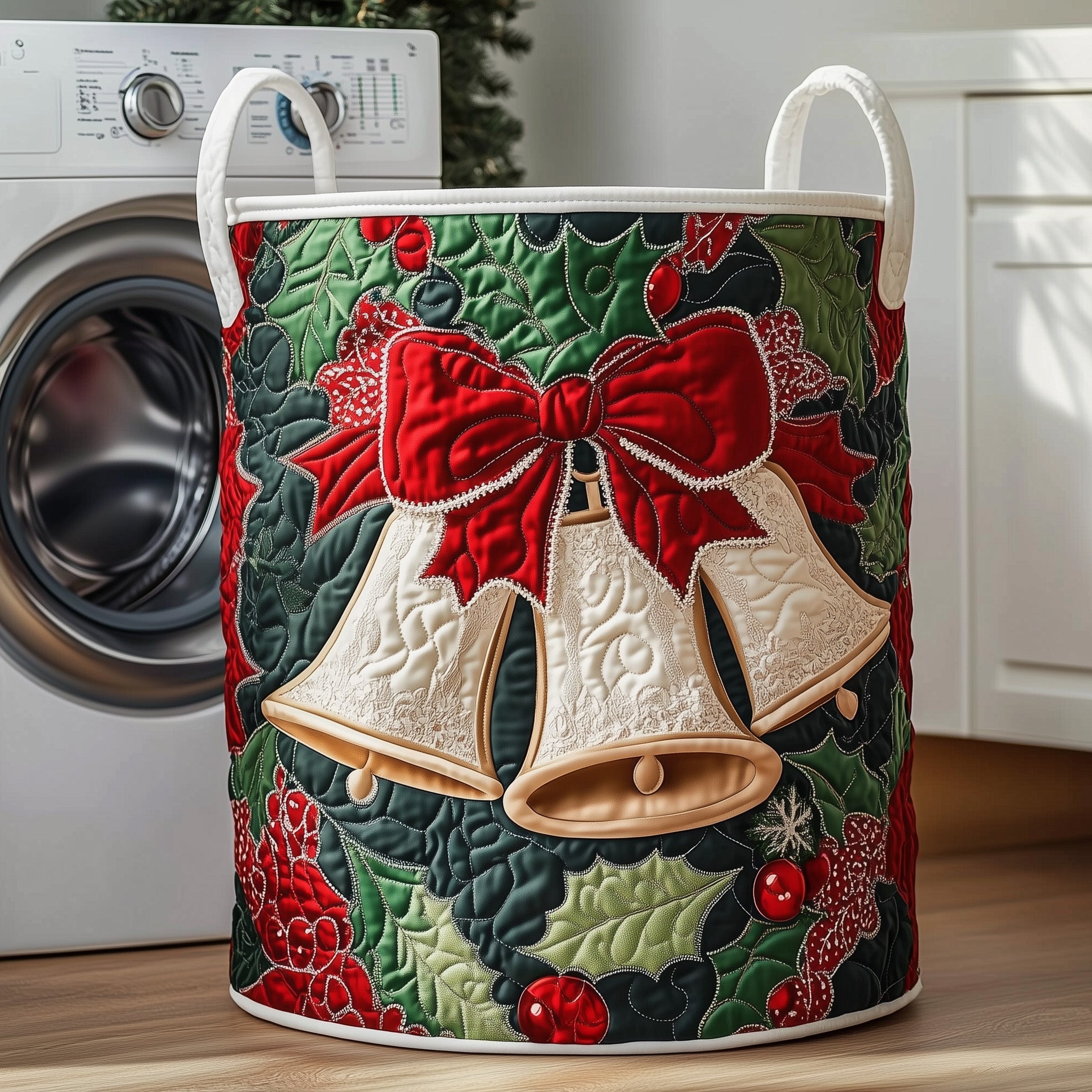 Christmas Quilted Laundry Basket Christmas GIft For Friends and Family