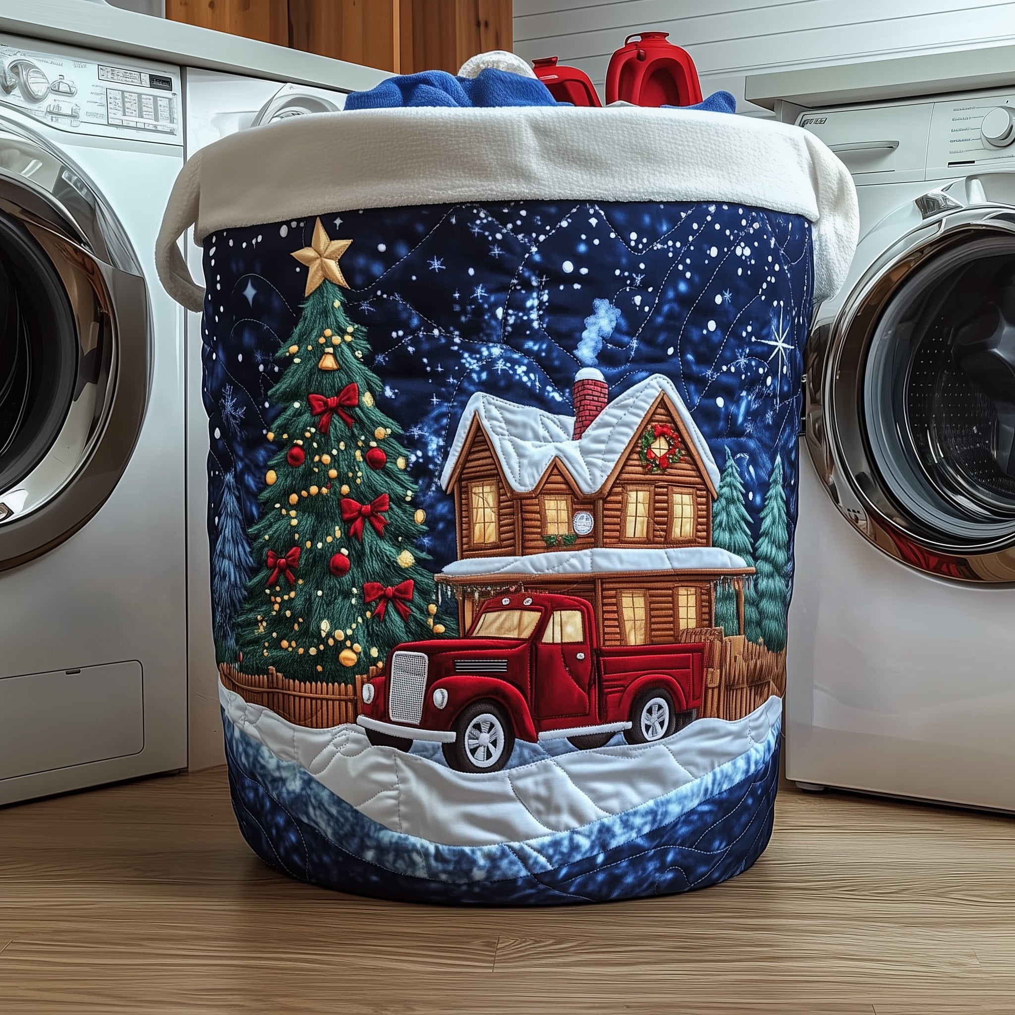 Christmas Quilted Laundry Basket Family Christmas Present Ideas