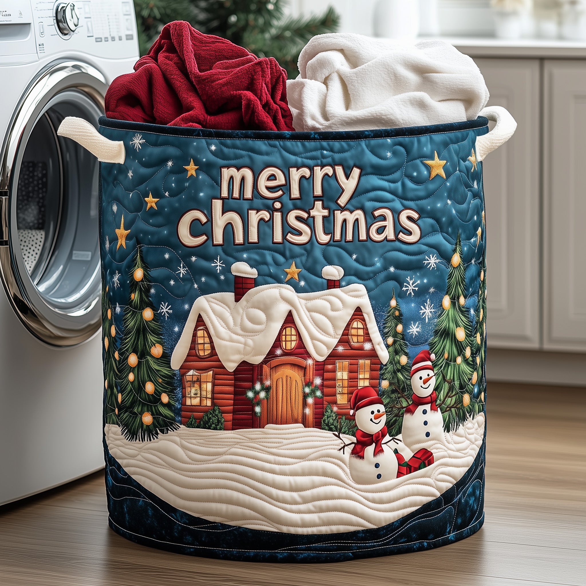 Christmas Quilted Laundry Basket Gifts For The Family Christmas