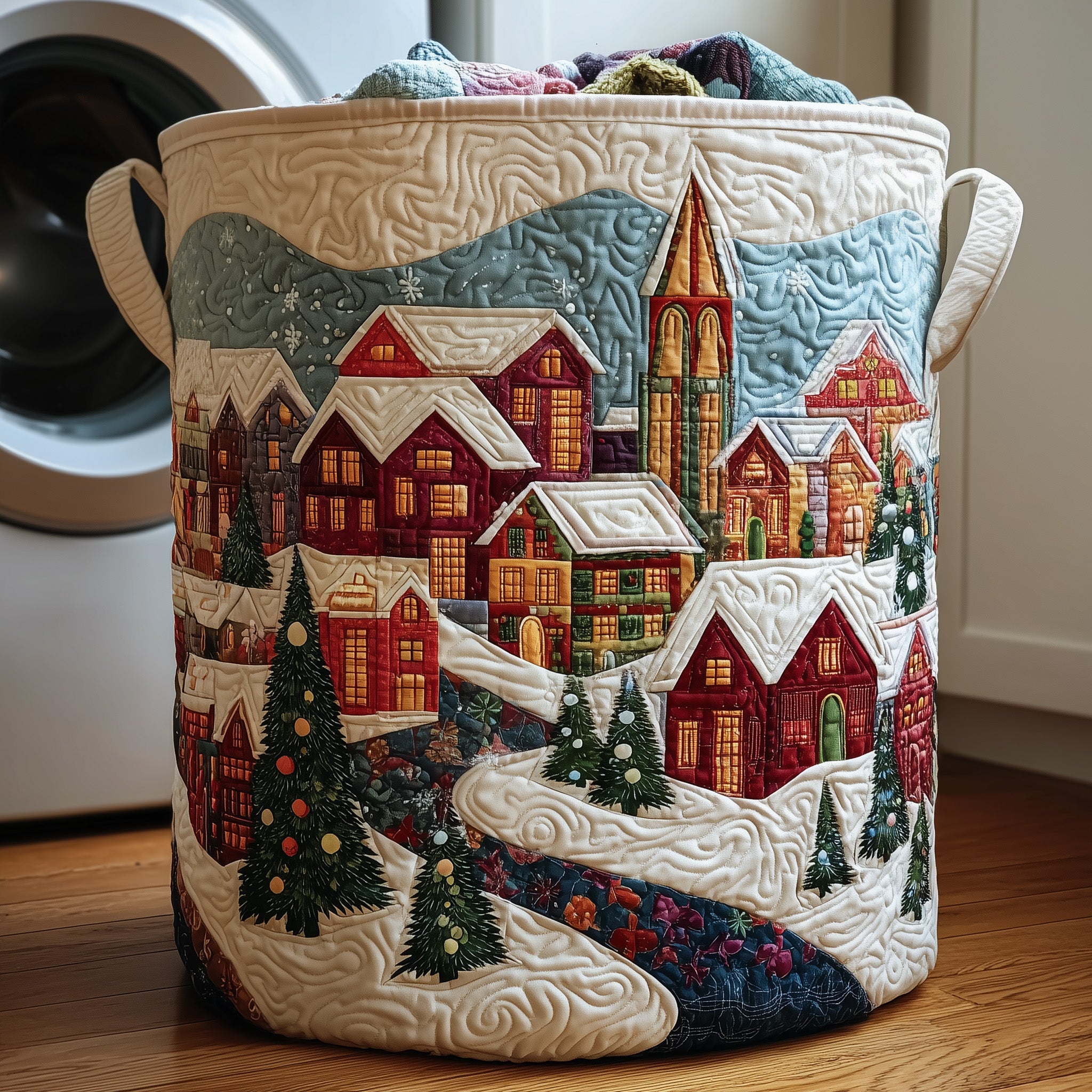 Christmas Quilted Laundry Basket Good Family Christmas Presents