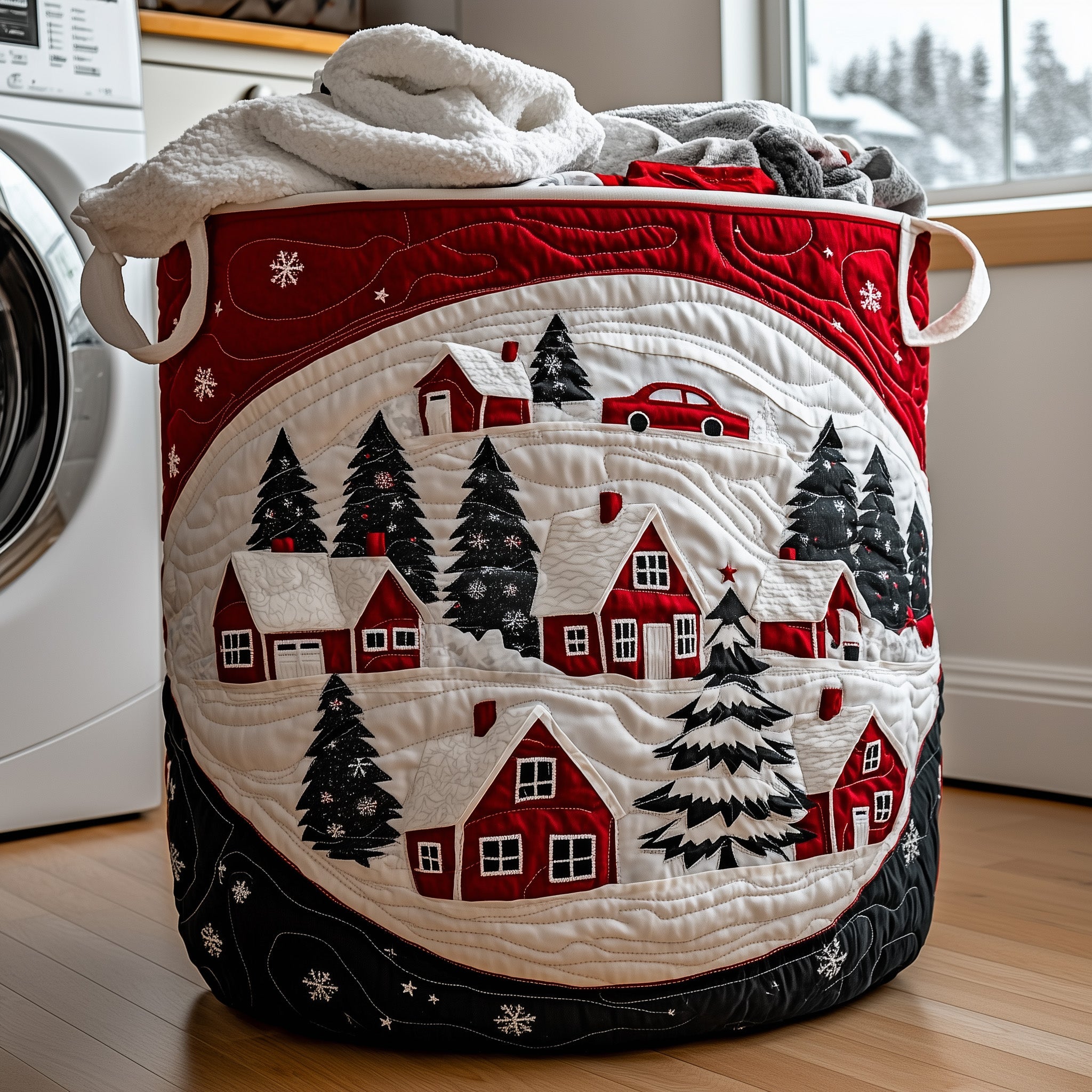 Christmas Quilted Laundry Basket Xmas Gifts For Family