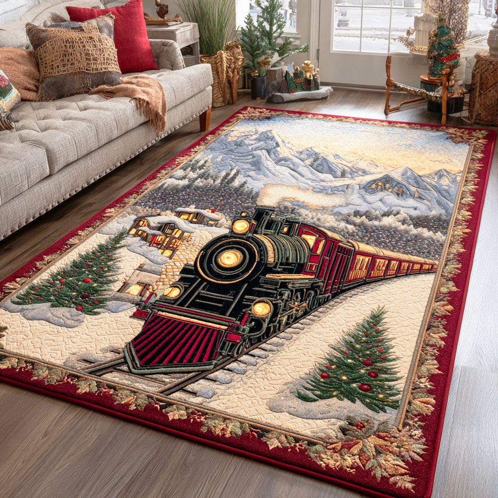 Christmas Rail Charm Area Rug Christmas Entryway Decor Farmer Fathers Day