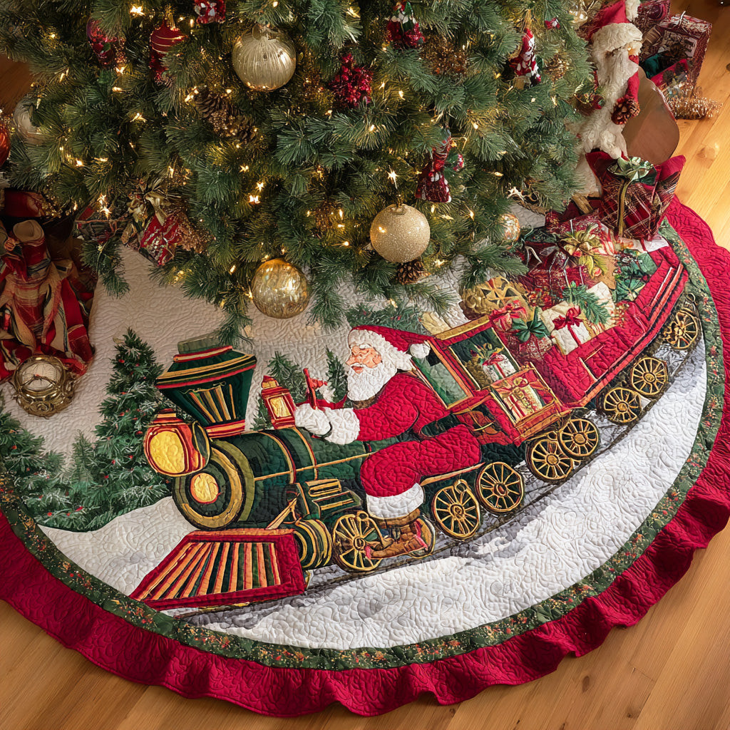 Christmas Rail Route Christmas Quilted Tree Skirt Xmas Tree Decor Funny Secret Santa Gift Ideas