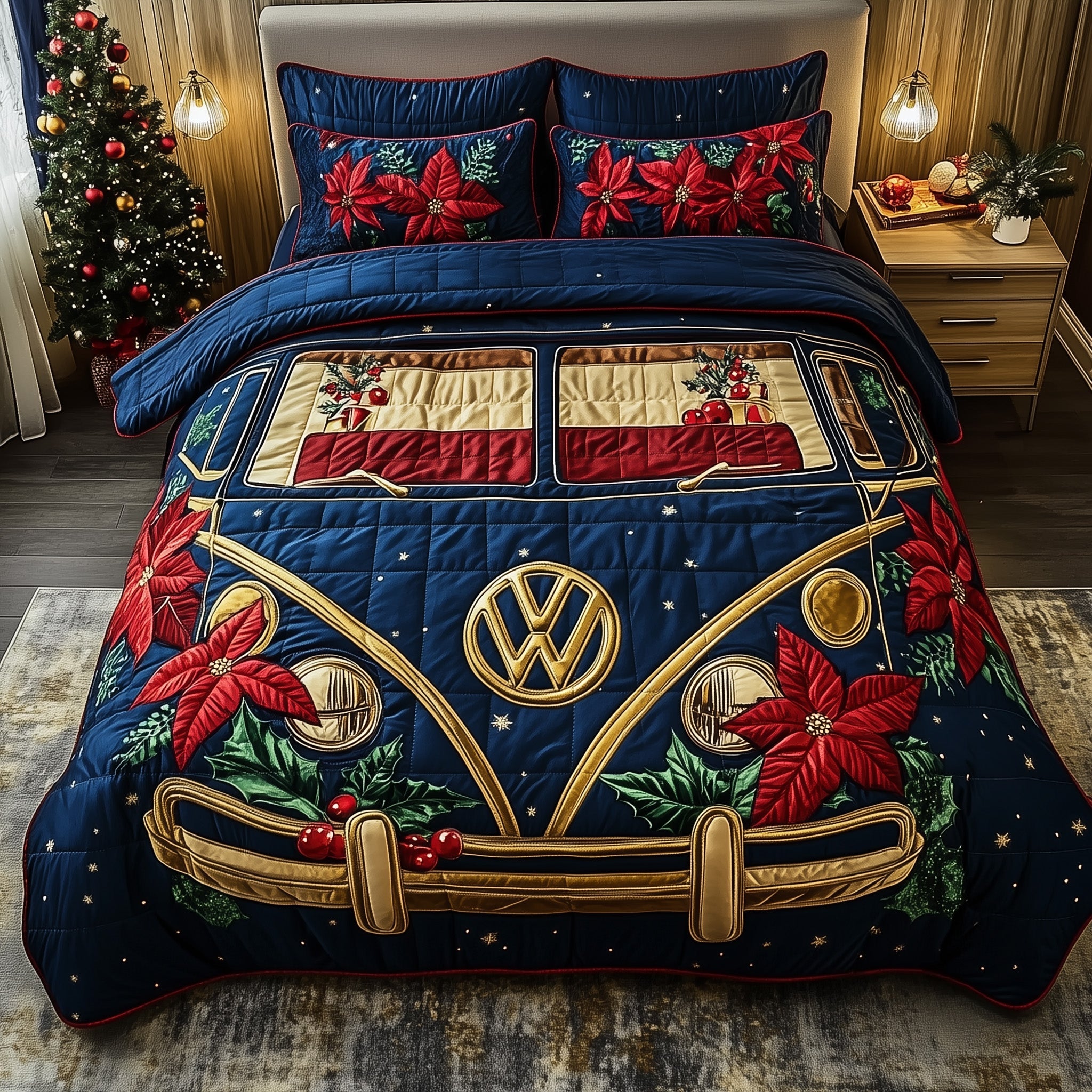 Christmas Ride Duvet Cover Set Father's Day Merch Gift