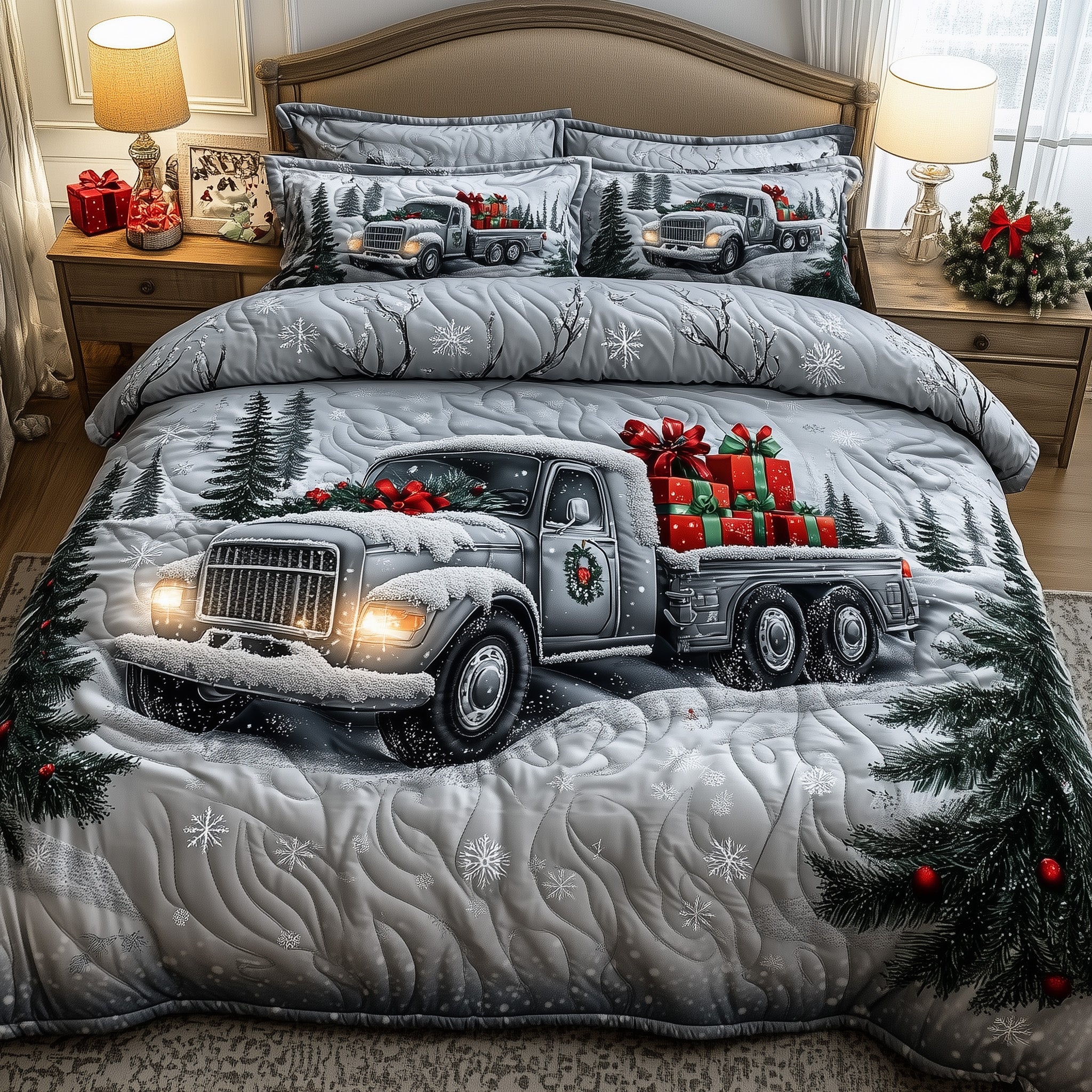Christmas Ride Duvet Cover Set Merch For Him