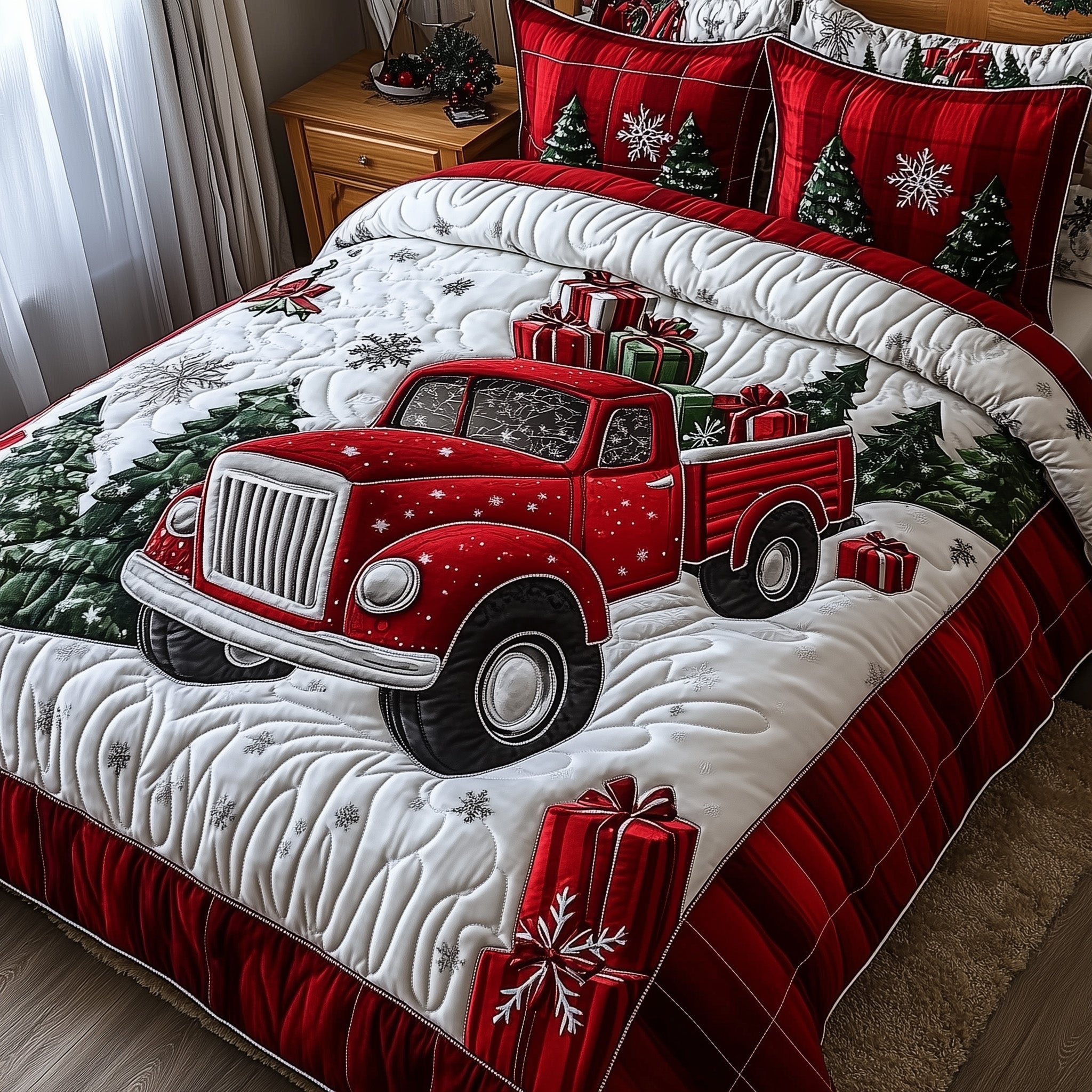 Christmas Ride Duvet Cover Set Merch For Mom