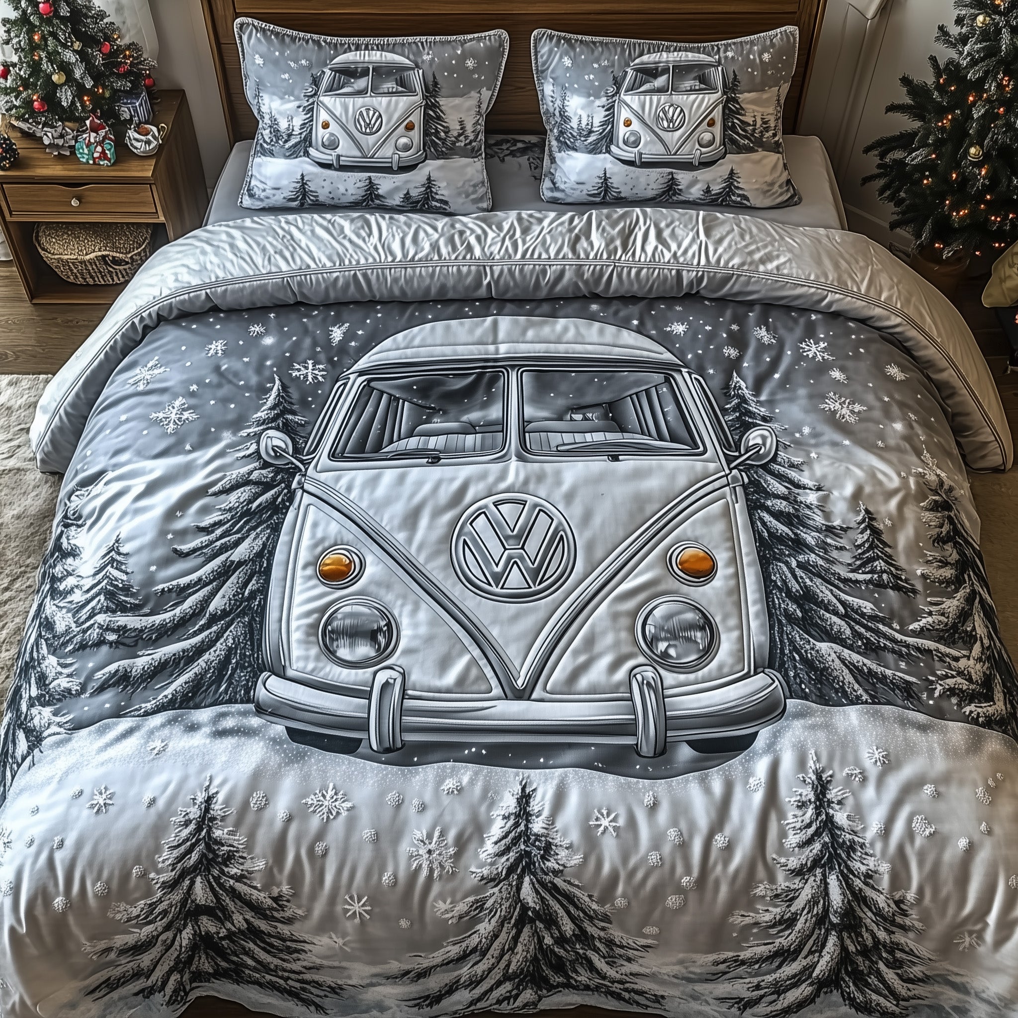 Christmas Ride Duvet Cover Set Thanksgiving Merch Gift