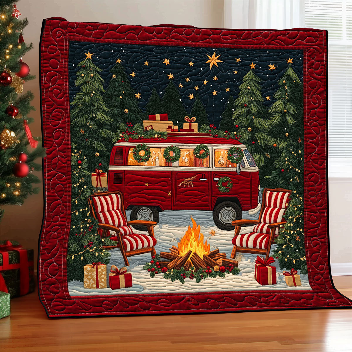 Christmas Ride Quilt Blanket Winter Blanket Christmas Gifts For Newlyweds