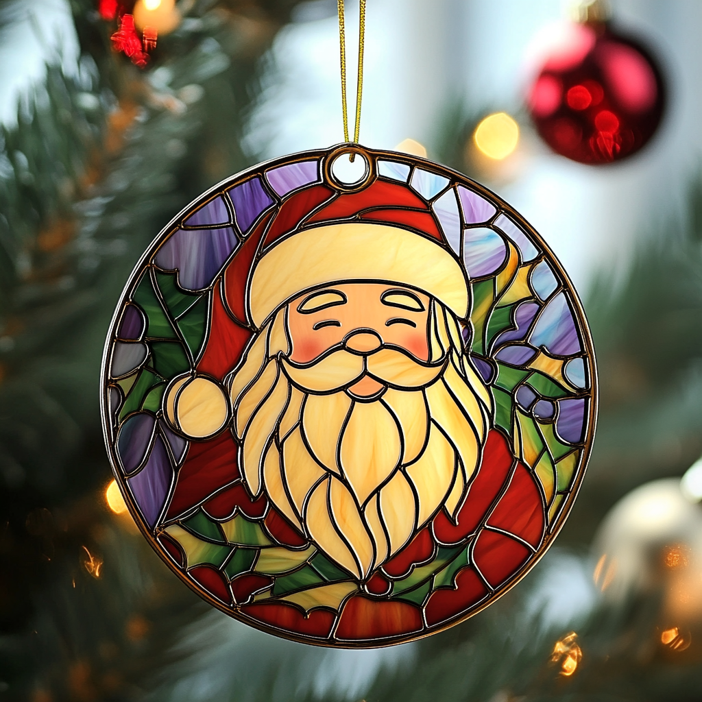 Christmas Santa Acrylic Suncatcher Ornament Christmas Ornament for Her