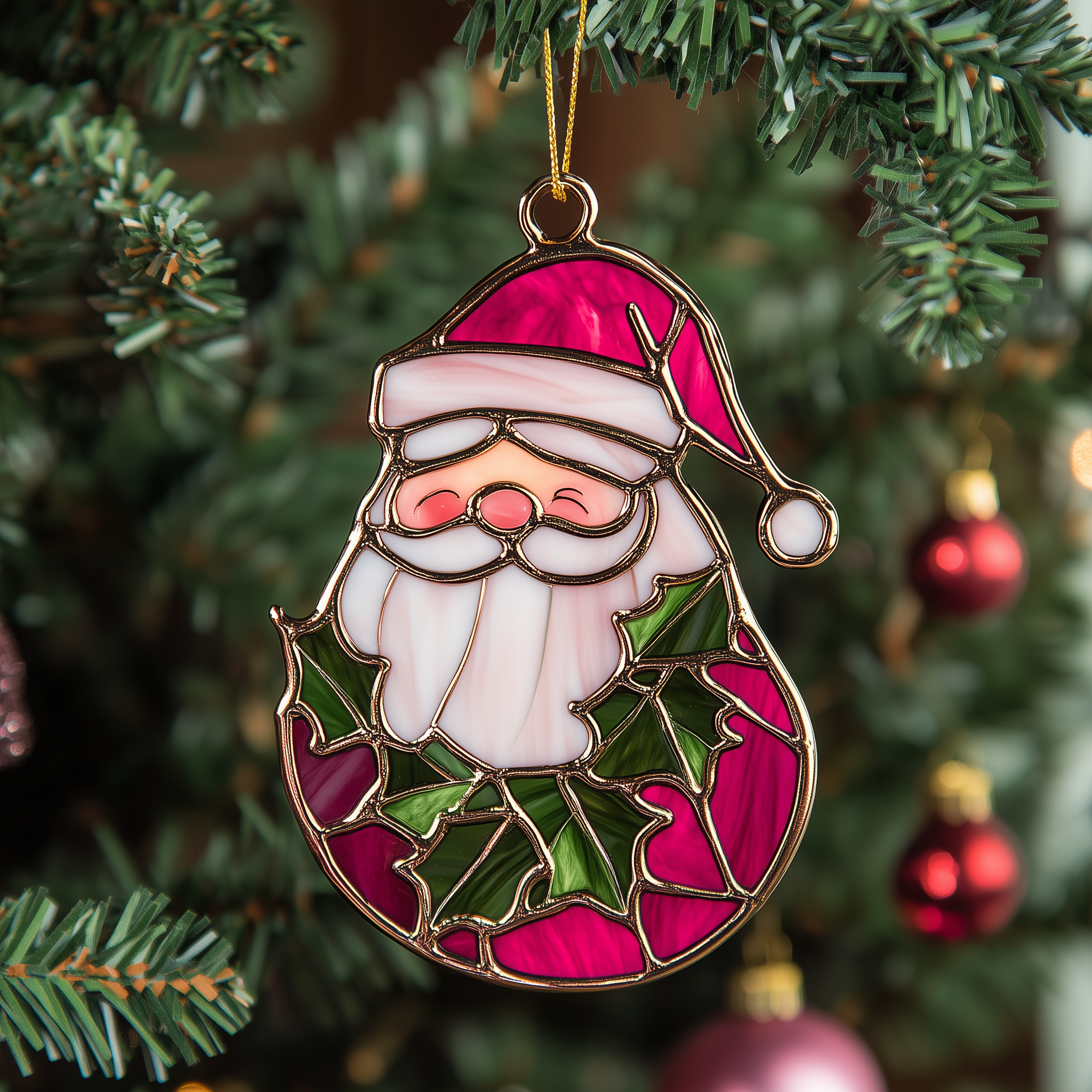 Christmas Santa Acrylic Suncatcher Ornament Christmas Ornament for Mom