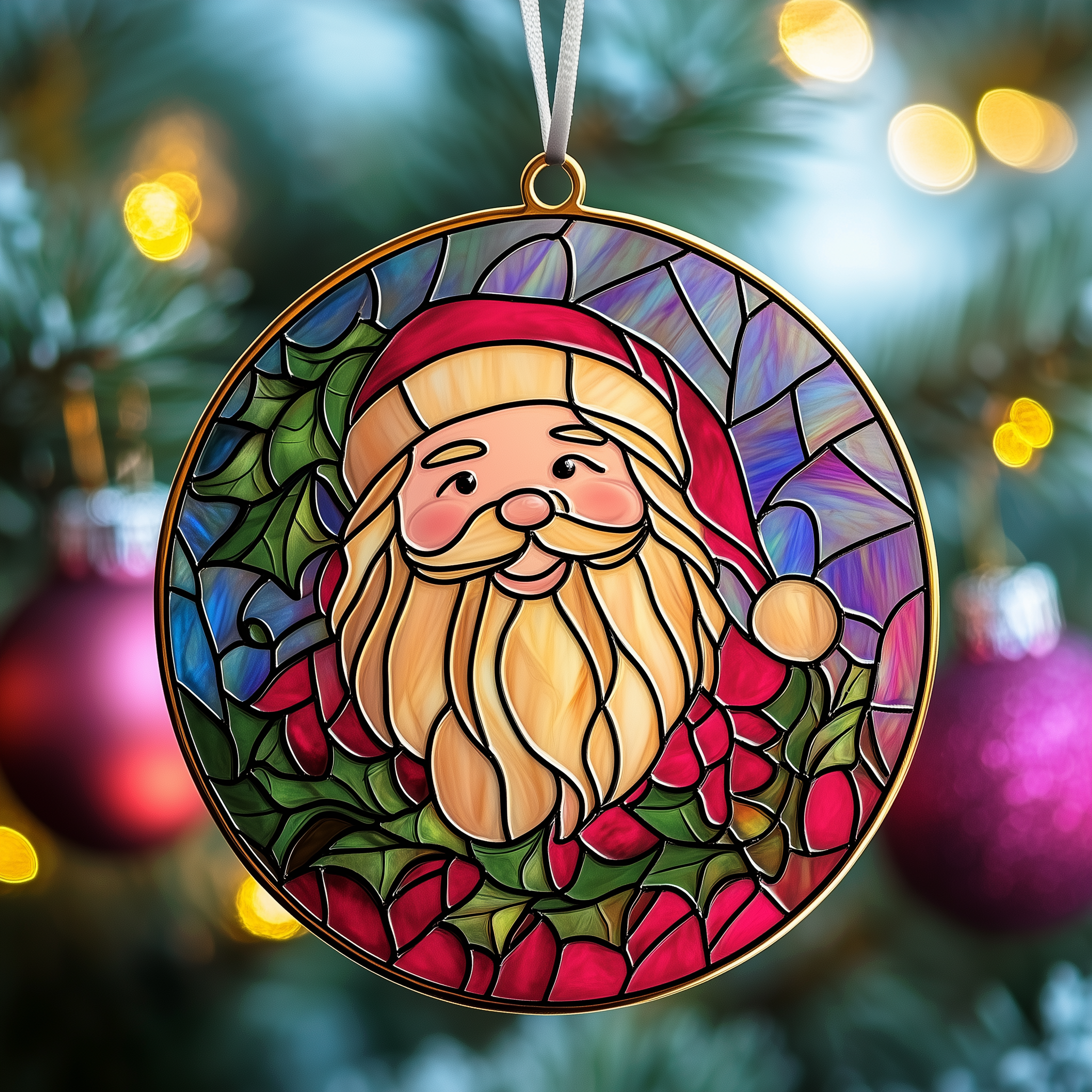 Christmas Santa Acrylic Suncatcher Ornament New Home Christmas Ornament