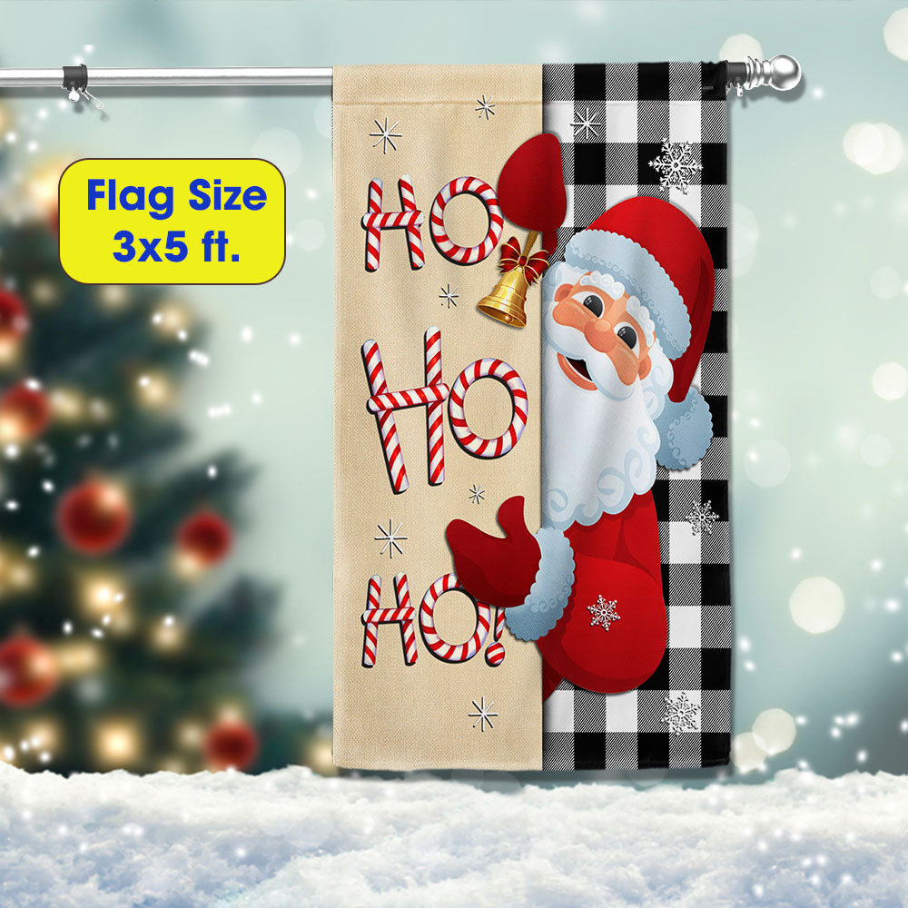 Christmas Santa Claus Welcome Home Ho Ho Ho Flag
