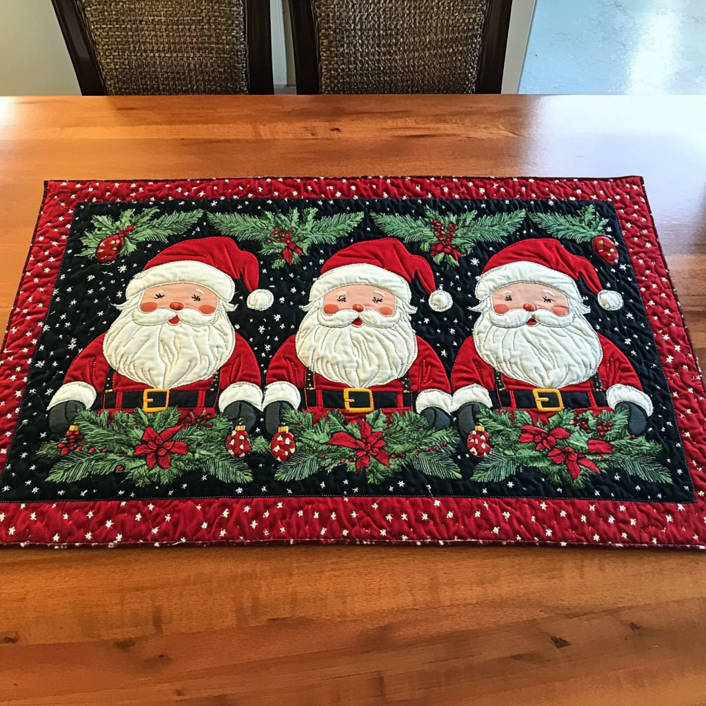 Christmas Santa Quilted Placemat Placemats For Round Table Great Gifts For Mom