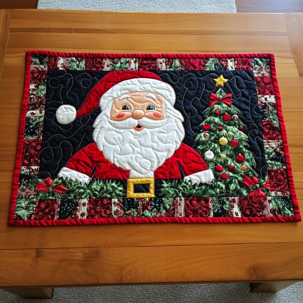 Christmas Santa Quilted Placemat Placemats For Round Table Retirement Gift Ideas For Men