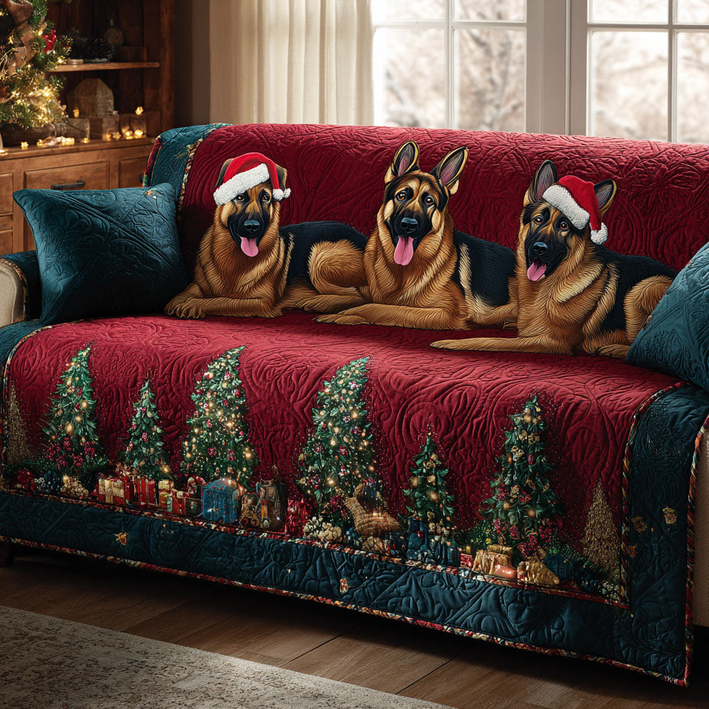 Christmas Shepherd Lane Quilted Sofa Cover Holiday Couch Covers Good Gifts For Dog Owners