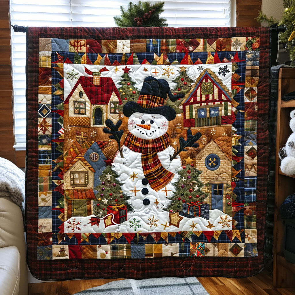 Christmas Snowman Cute Holiday Christmas Quilt Blanket Romantic Gifts For Couples