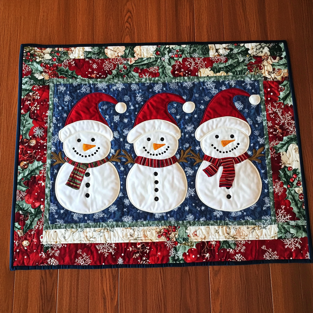 Christmas Snowman Quilted Placemat Placemats For Round Table Great Gifts For Mom