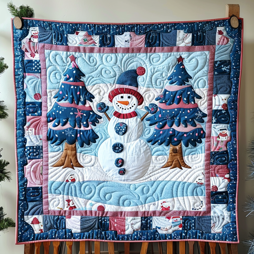 Christmas Snowman Spirit Quilted Blanket Best Christmas Gifts For Women
