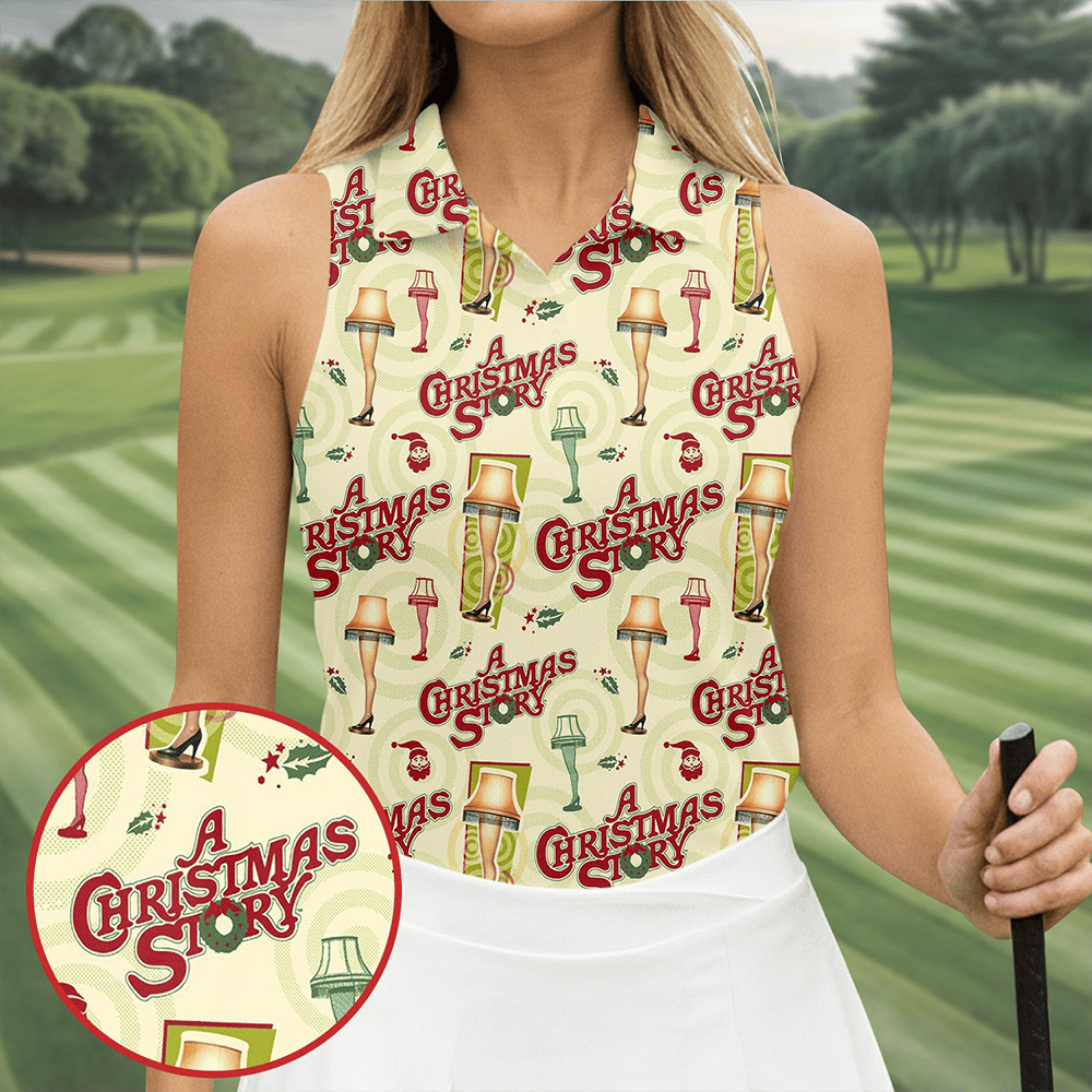 Christmas Story Leg Lamp Women Golf Top Christmas Golf Shirt Fun Women S Golf Shirts Ladies Golf Polos