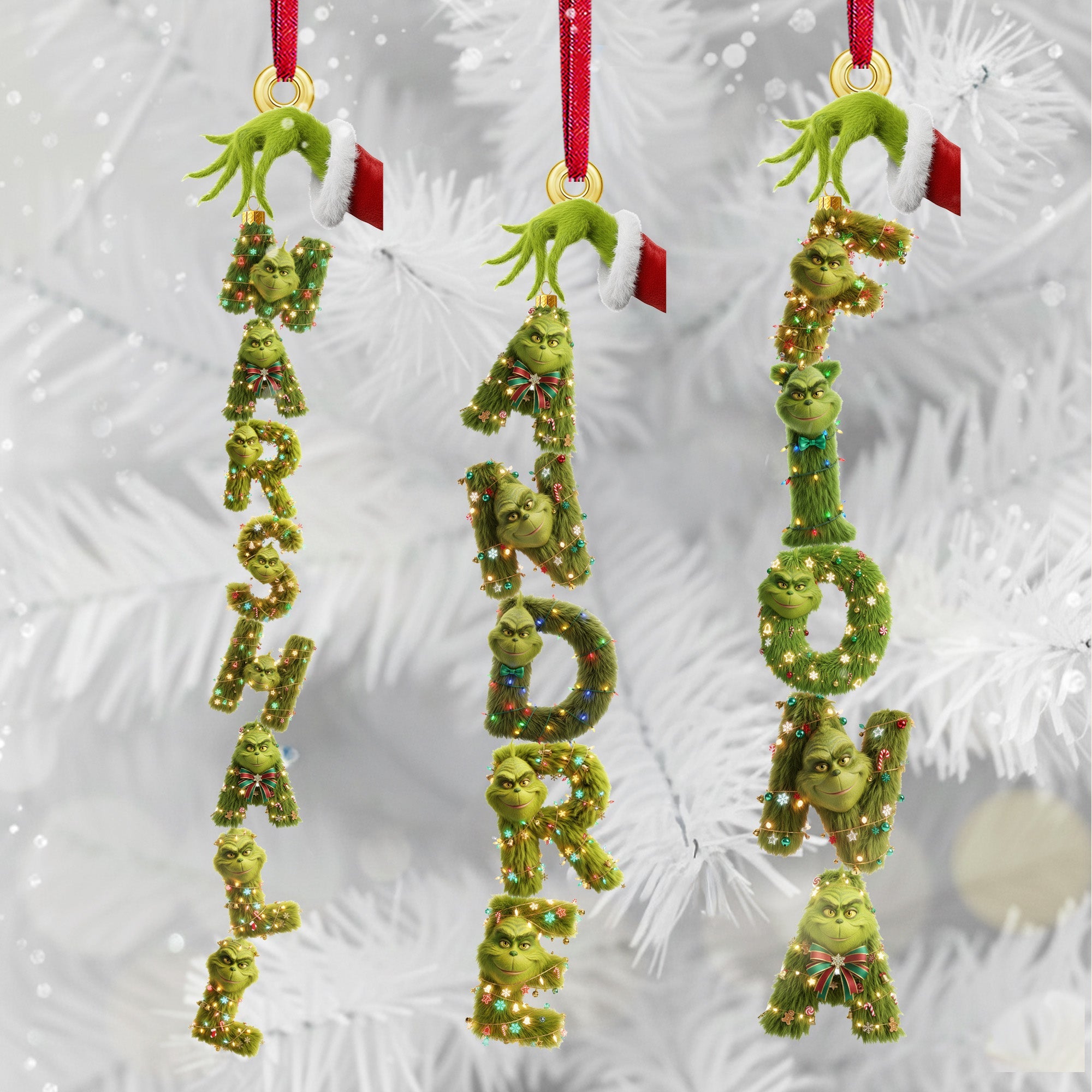 Christmas Theme Name Ornament - Personalized Christmas Gifts - Holiday Tree Decoration Gift