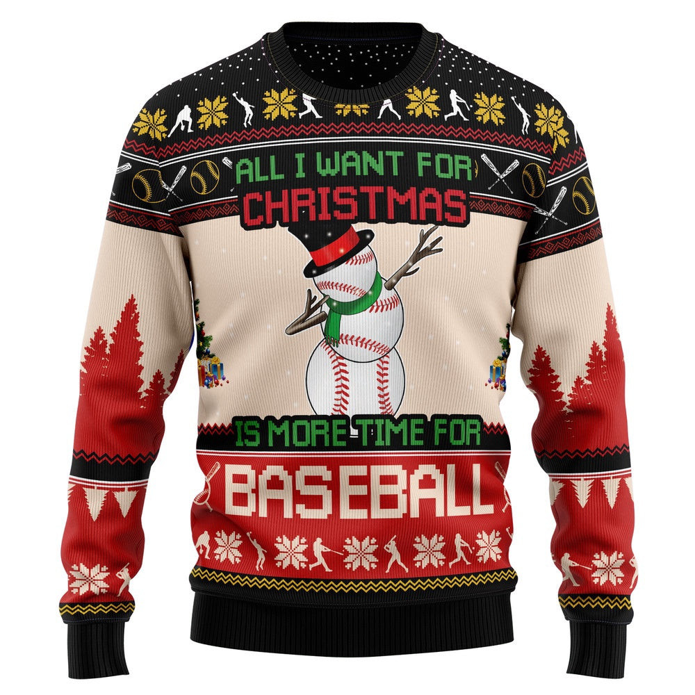 Christmas Time For Baseball Ugly Christmas Sweater Gift For Christmas