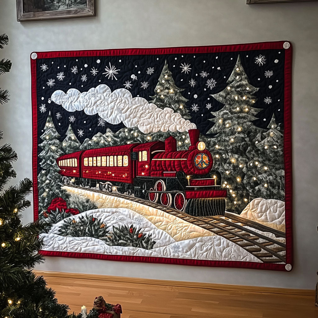 Christmas Train Quilt Blanket King Size Blanket Best Christmas Presents For Girlfriend