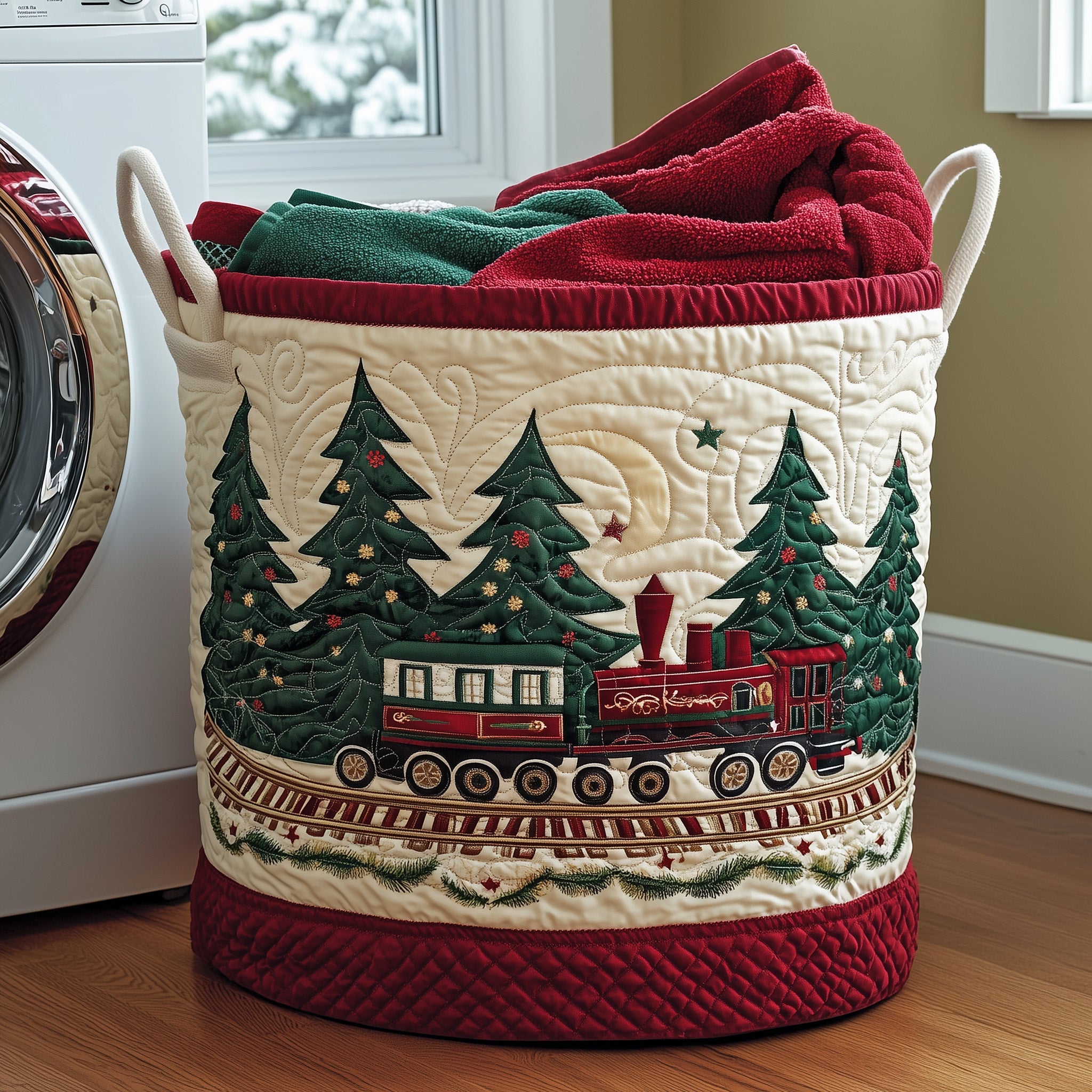 Christmas Train Quilted Laundry Basket Christmas Gift Ideas For Her