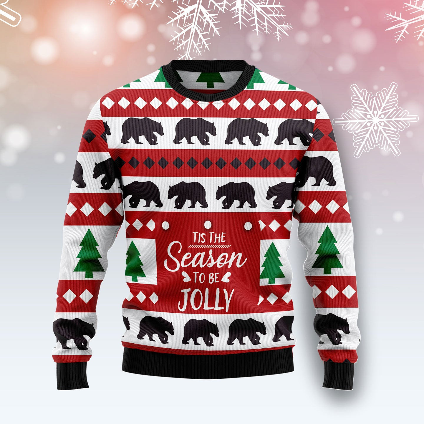 Christmas Tree and Bear  Ugly Christmas Sweater